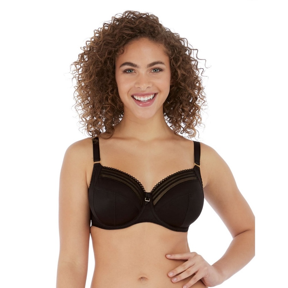 NWOT Freya Viva Unlined Underwire Side Support Bra in Black Size 34H